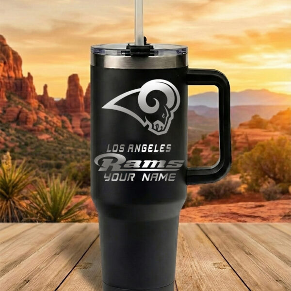 Los Angeles Rams Custom Name Football Fan 40oz Insulated Tumbler