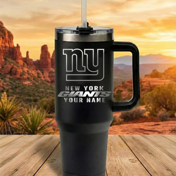 New York Giants Custom Name Football Fan 40oz Insulated Tumbler