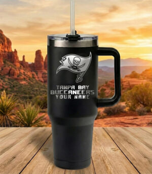 Tampa Bay Buccaneers Custom Name Football Fan 40oz Insulated Tumbler