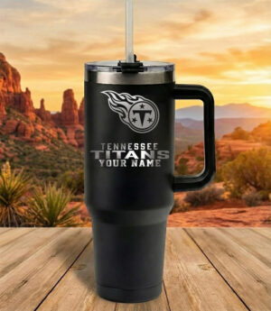Tennessee Titans Custom Name Football Fan 40oz Insulated Tumbler