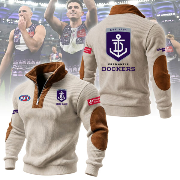 DXDNTDH1041DOCK Men's Quarter Zip Ribbed Sweater
