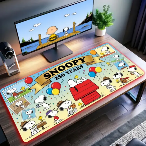Snoopy 250 Years of America LED Desk Mat