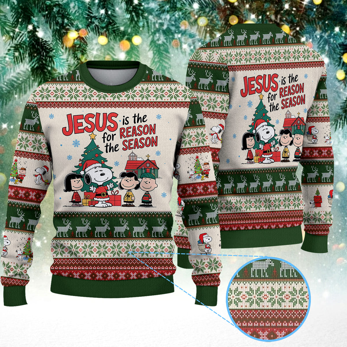 Jesus Is The Reason for the Season Christmas Knitted Sweater