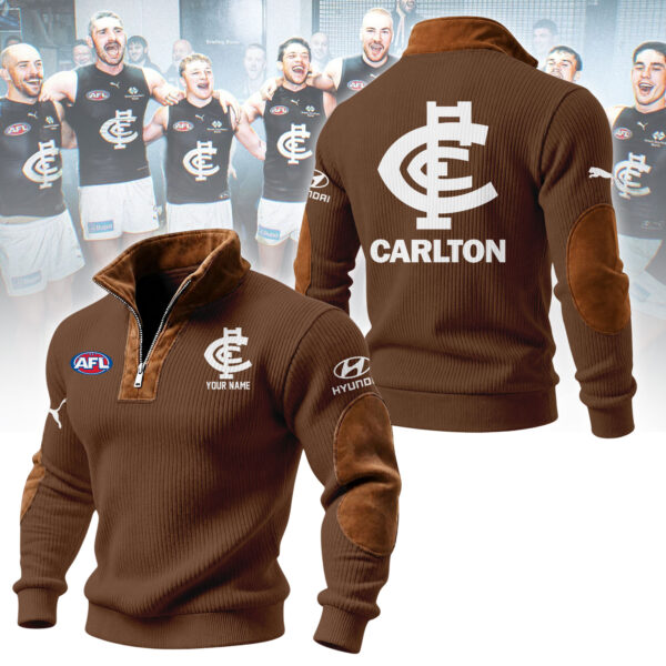 DNZNTDH1041CARL Men's Quarter Zip Ribbed Sweater