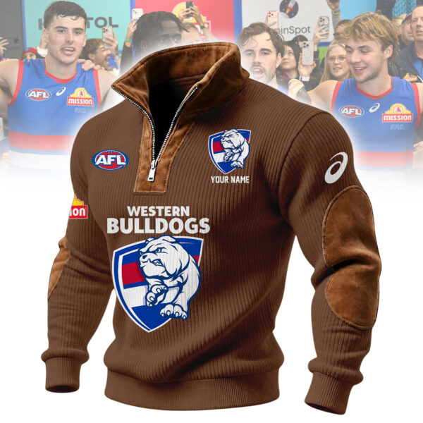 CBBNTDH1041BULL1 Men's Quarter Zip Ribbed Sweater