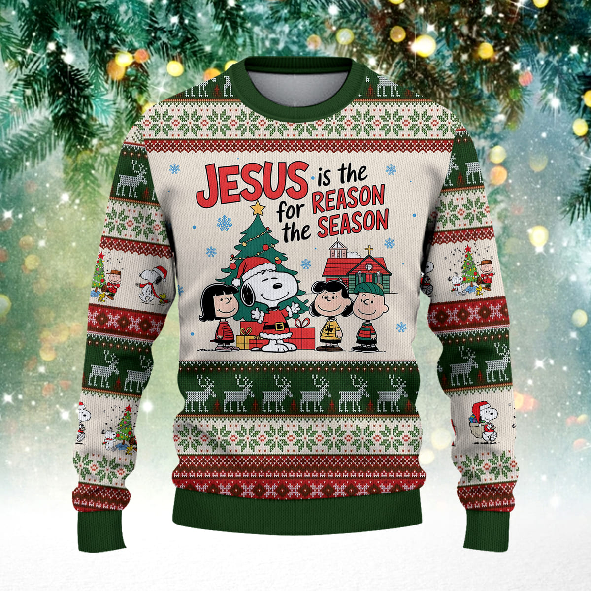 Jesus Is The Reason for the Season Christmas Knitted Sweater - Image 2