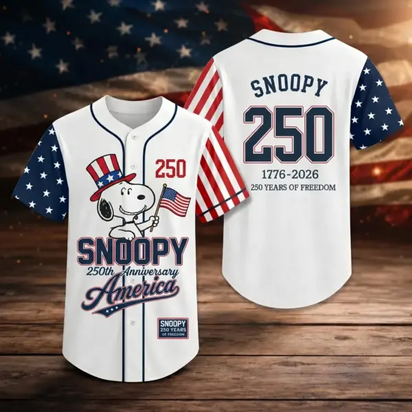 Snoopy 250 Years of America Baseball Jersey