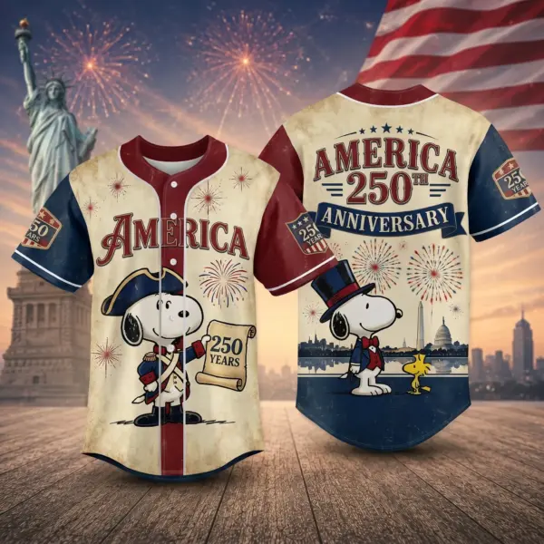 Snoopy 250 Years of America Baseball Jersey