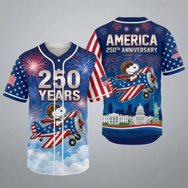Snoopy 250 Years of America Baseball Jersey