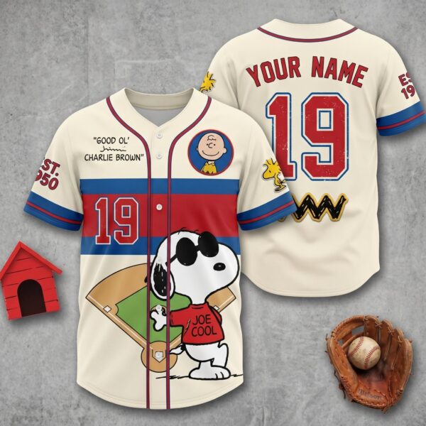 Personalized Snoopy Baseball Jersey