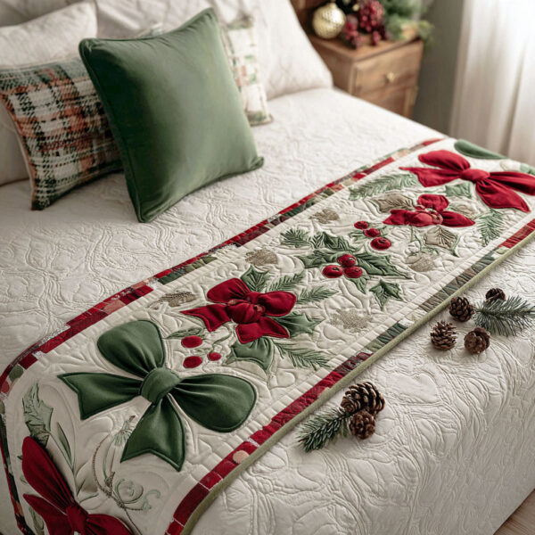 Festive Chimes Quilted Bed Runner