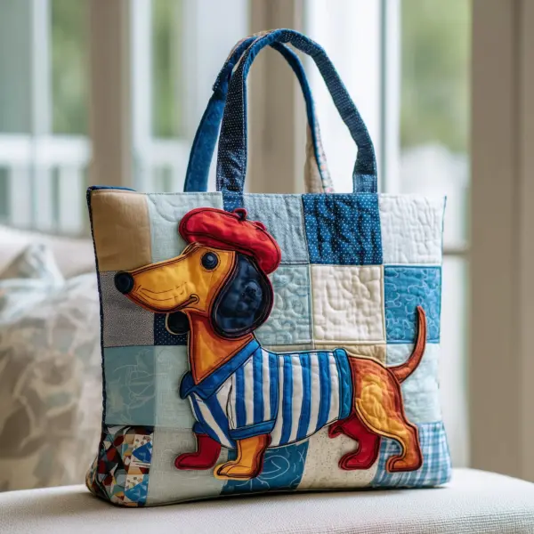 Dachshund Quilted Tote Bag