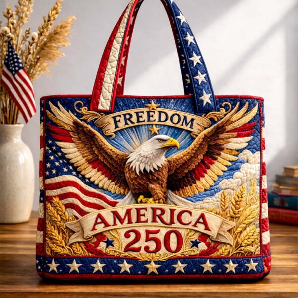 America Freedom Quilted Tote Bag