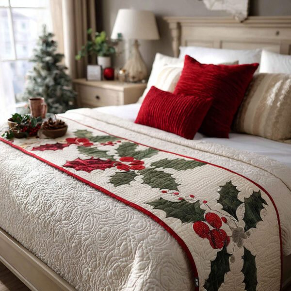 Merry Glow Quilted Bed Runner