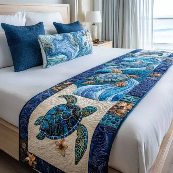Coastal Glide Quilted Bed Runner
