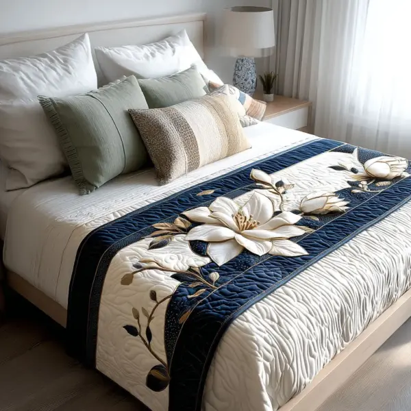 Magnolia Aura Quilted Bed Runner
