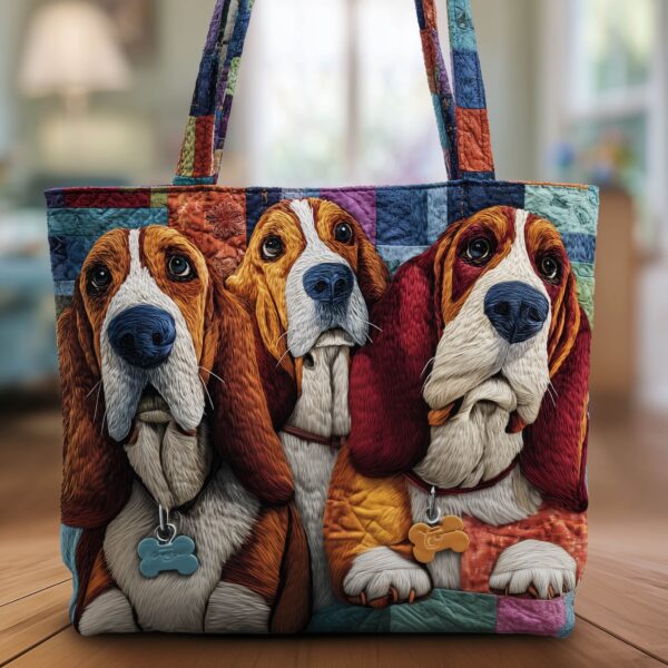 Basset Hound Quilted Tote Bag