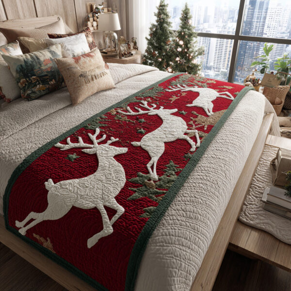 Winter Dash Quilted Bed Runner