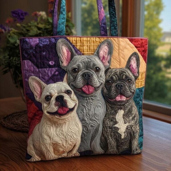 Frenchie Bulldog Quilted Tote Bag II