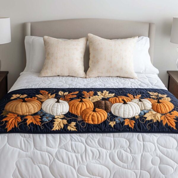 Blessed Pumpkin Days Quilted Bed Runner