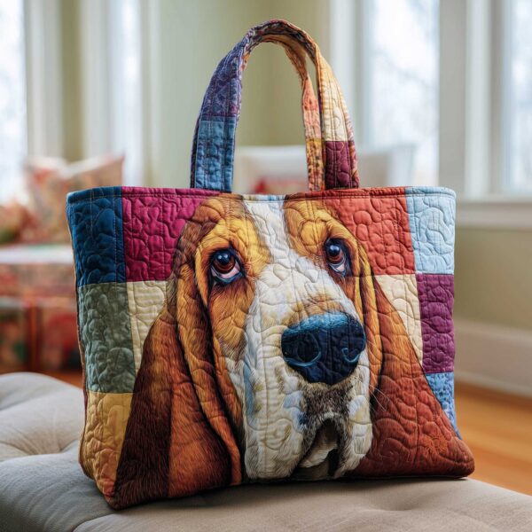 Basset Hounds Quilted Tote Bag
