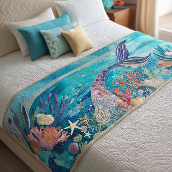Mermaid Dreams Quilted Bed Runner