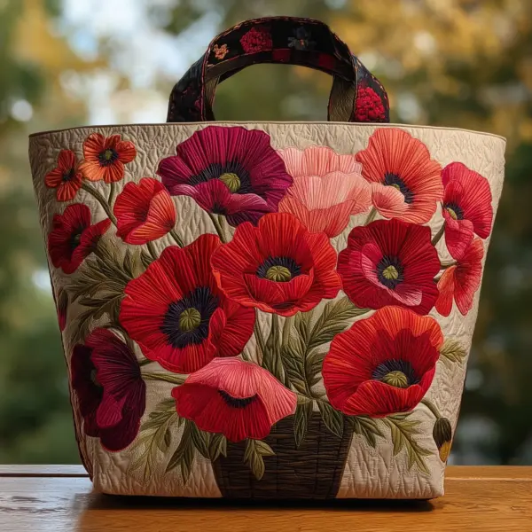 Poppy Quilted Tote Bag