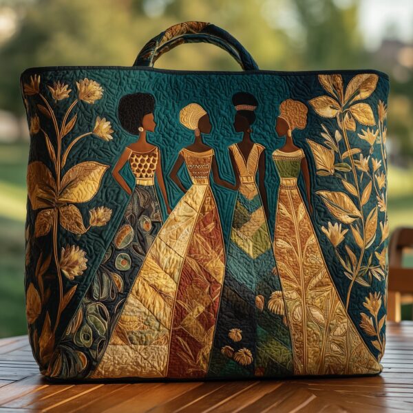 Golden Queens Quilted Tote Bag