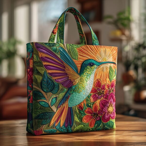 Hummingbird Quilted Tote Bag