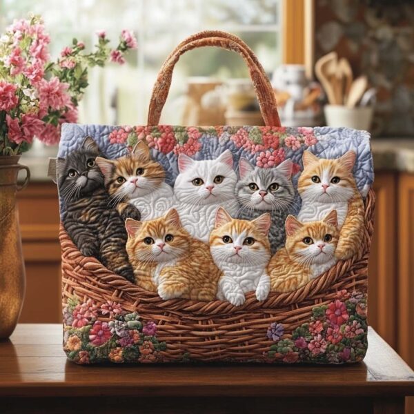Purrfect Moments Quilted Tote Bag
