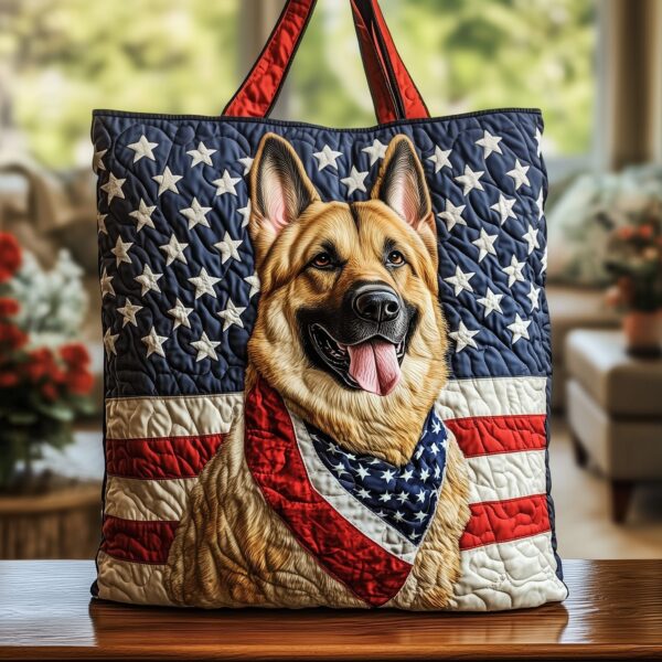 German Shepherd Quilted Tote Bag