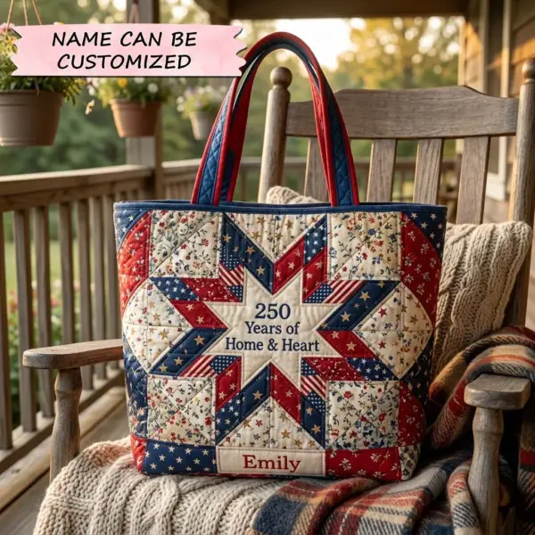 Patriotic Star Quilted Tote Bag QTCUZ