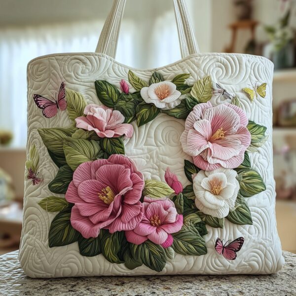 Camellia Quilted Tote Bag