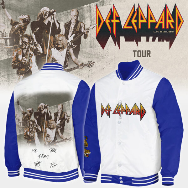 Def Leppard Live 2026 Limited Edition Signature Bomber Jacket and Cap Set