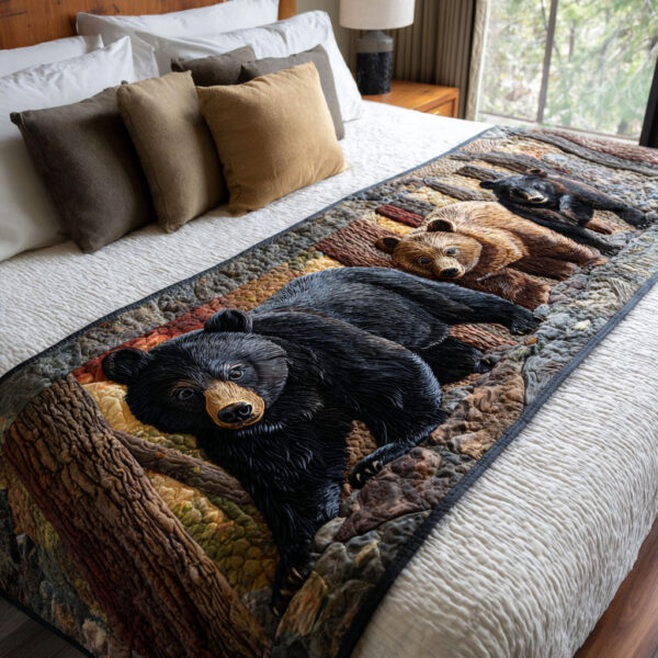 Bear Haven Quilted Bed Runner
