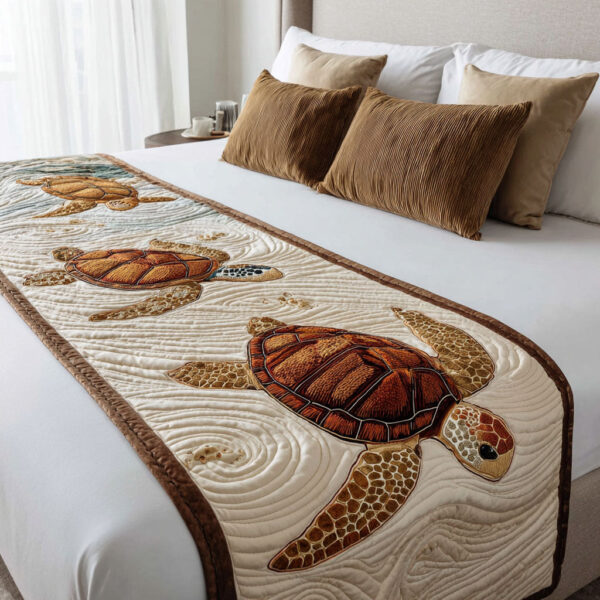 Coastal Shell Quilted Bed Runner