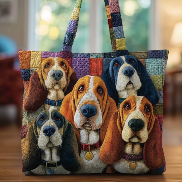 Basset Hound Quilted Tote Bag III