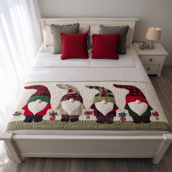 Evergreen Glow Quilted Bed Runner