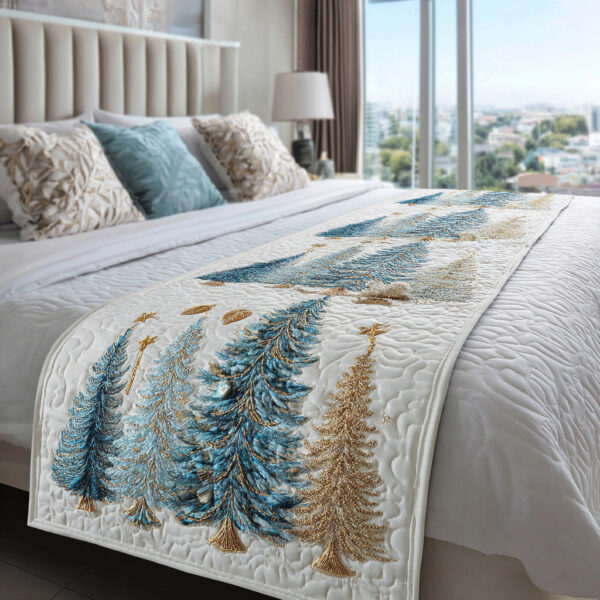 Holiday Forest Quilted Bed Runner