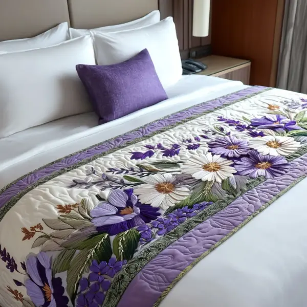 Soft Spring Embrace Quilted Bed Runner