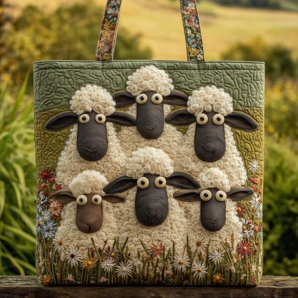 Sheep Quilted Tote Bag