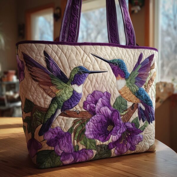 Amethyst Pair Quilted Tote Bag