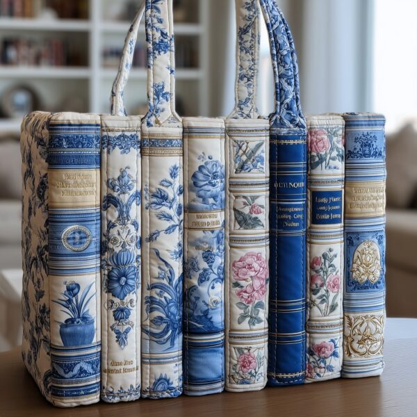 Book Quilted Tote Bag