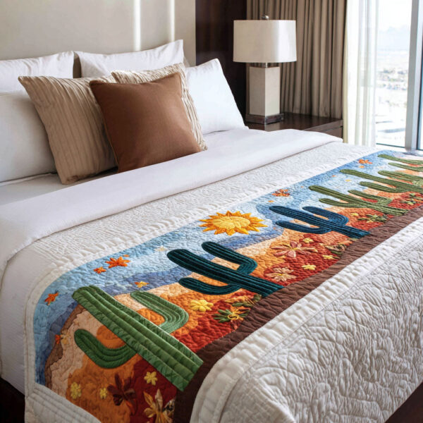 Cactus Country Quilted Bed Runner
