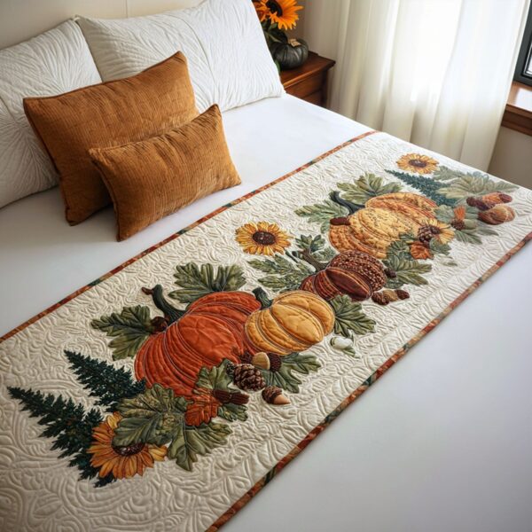 Amber Whispers Quilted Bed Runner