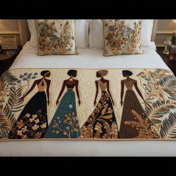 Golden Queens Quilted Bed Runner II