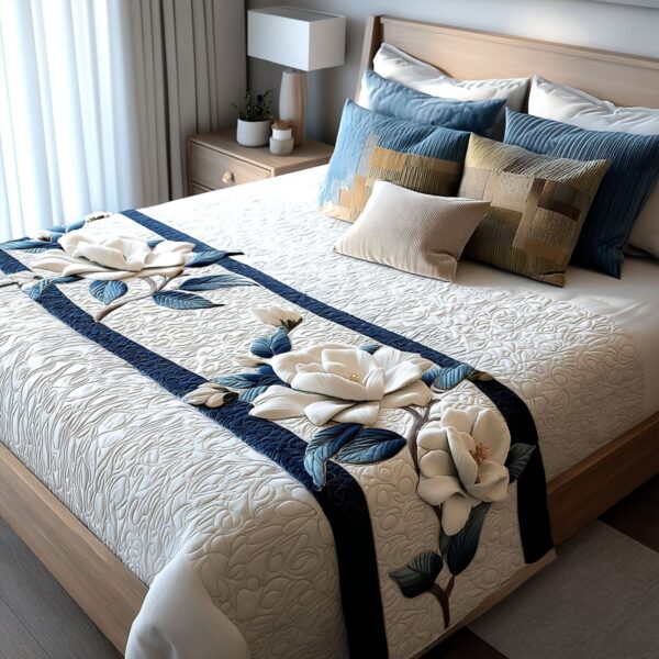 Magnolia Tranquil Quilted Bed Runner