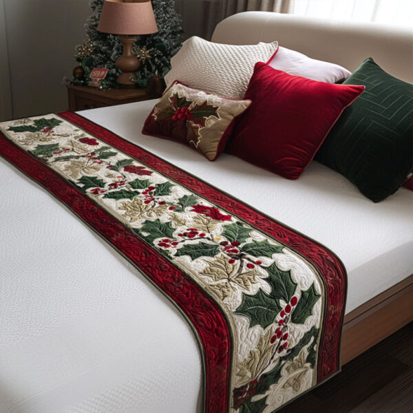 Silent Night Sparkle Quilted Bed Runner