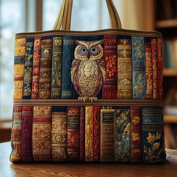 Bookish Owl Heaven Quilted Tote Bag