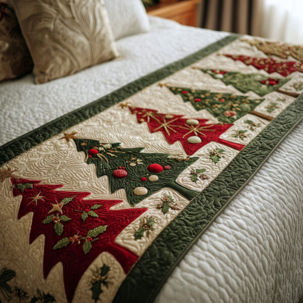 Holly Forest Quilted Bed Runner